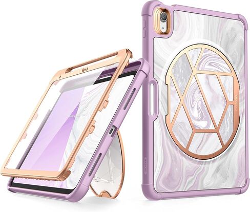 حافظة i-Blason لجهاز iPad الجيل العاشر مع حامل أقلام، [واقي شاشة مدمج وحامل]، حافظة iPad للحماية الكاملة من السقوط لجهاز iPad الجيل العاشر 10.9 بوصة، سلسلة كوزمو، رخامي/وردي in Saudi Arabia
