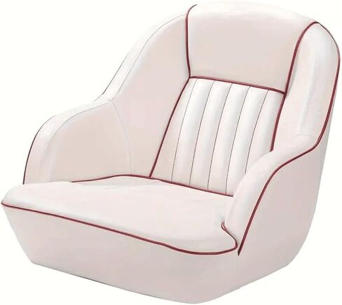 مقاعد القارب Pro Casting Deck Seat Captains Bucket Boat مقعد دوار - أبيض + أزرق + نجمة in Kuwait