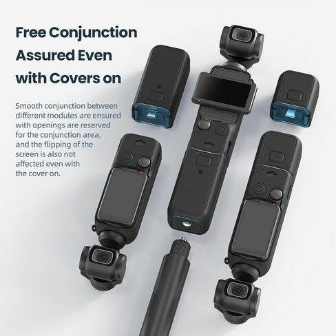 Silicone Protective Case Cover for DJI Osmo Pocket 3 Silicone Sleeve Protective Cover Handheld Gimbal Action Camera Accessories(Black) in Kuwait