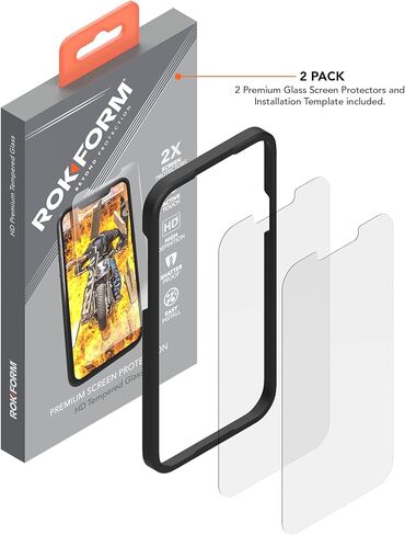 Rokform - iPhone 15 Pro Max Screen Protector, Active Touch, Shatter Proof, High Definition, Case Friendly, Tempered Glass iPhone Screen Protector 2 Pack (Clear) in Kuwait