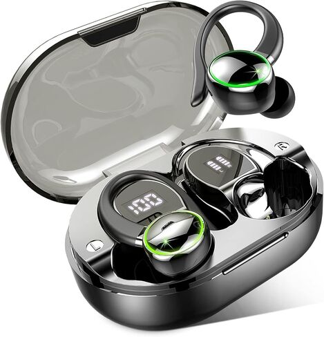 Wireless Earbud Bluetooth Headphones 5.3, 48Hrs Playtime Sport in Ear Wireless Earphones with Digital LED Display Over Ear Buds with Earhooks Waterproof Headset with Mic for Running Workout in Saudi Arabia