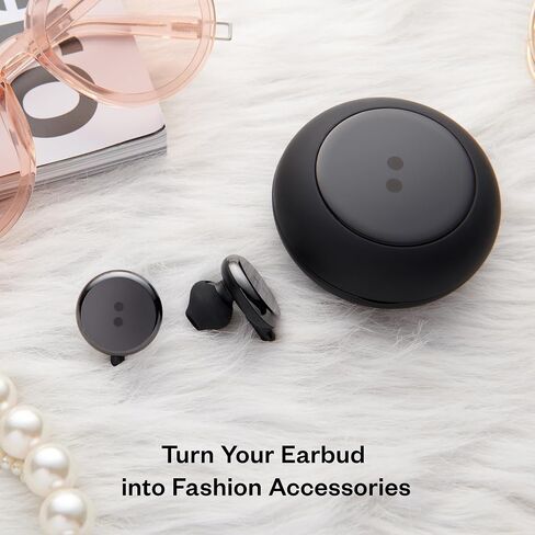BUTTONS AIR True Wireless Earbuds with 11mm Custom Drivers, CVC Smart Call Noise Cancellation, Aerospace-Grade Ceramic Cover, Fashionable and Personalized Design in-Ear Headphones (Black Round) in Saudi Arabia