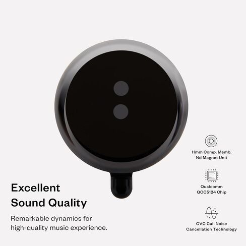 BUTTONS AIR True Wireless Earbuds with 11mm Custom Drivers, CVC Smart Call Noise Cancellation, Aerospace-Grade Ceramic Cover, Fashionable and Personalized Design in-Ear Headphones (Black Round) in Saudi Arabia