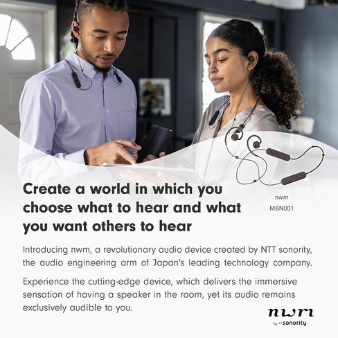 مكبرات صوت nwm NTT Sonority اللاسلكية ذات الأذن المفتوحة (شريط حول الرقبة) مع تقنية PSZ MBN001 أبيض وبيج in Saudi Arabia