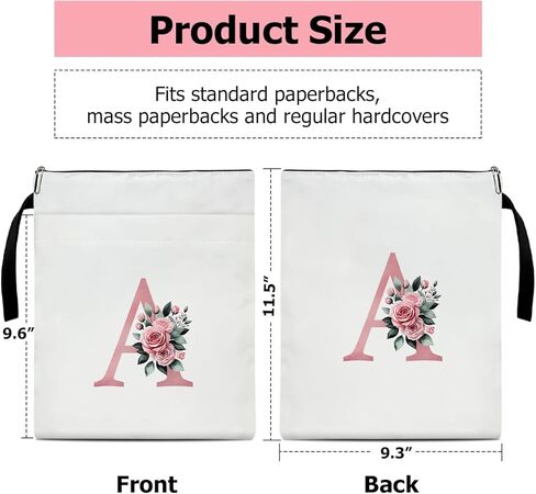 حافظة كتب بالأحرف الأولى G مع سحاب، هدايا مكتوبة بحروف للنساء، حافظة كتب زهرية لمحبي الكتب هدية لمكتبة المعلم، حافظة غطاء حماية للكتب الشخصية (zm07) in Kuwait