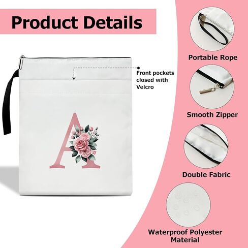 حافظة كتب بالأحرف الأولى G مع سحاب، هدايا مكتوبة بحروف للنساء، حافظة كتب زهرية لمحبي الكتب هدية لمكتبة المعلم، حافظة غطاء حماية للكتب الشخصية (zm07) in Kuwait