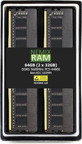 NEMIX RAM 128GB (4X32GB) DDR5 5600MHZ PC5-44800 2Rx8 1.1V 288-PIN غير ECC غير مخزنة UDIMM مجموعة ذاكرة الكمبيوتر المكتبي المكتبي المتوافقة مع اللوحة الأم GIGABYTE B650 Gaming X AX in Saudi Arabia