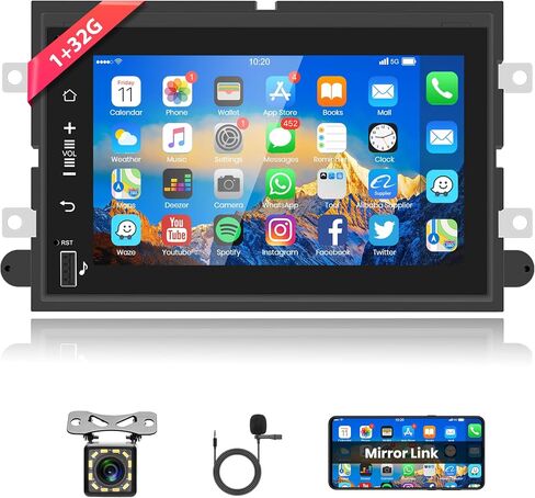 Radio for Ford F150 F250 F350 Fusion Edge Explorer Taurus Freestar Rimoody Android 13 Car Stereo 7" Touch Screen Support GPS Navigation WIFI Bluetooth FM/RDS Radio EQ 3USB Split screen + Backup Camera in Saudi Arabia