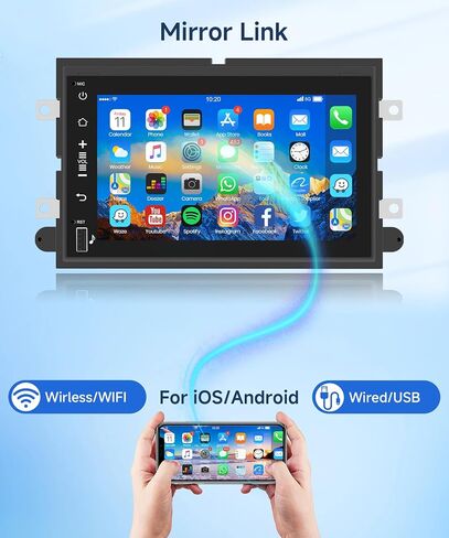 راديو لسيارة Ford F150 F250 F350 Fusion Edge Explorer Taurus Freestar Rimoody Android 13 ستيريو سيارة 7 بوصات تدعم شاشة اللمس نظام تحديد المواقع والملاحة WIFI وبلوتوث FM/RDS راديو EQ 3USB شاشة مقسمة + كاميرا احتياطية in Saudi Arabia
