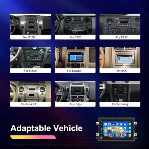 راديو لسيارة Ford F150 F250 F350 Fusion Edge Explorer Taurus Freestar Rimoody Android 13 ستيريو سيارة 7 بوصات تدعم شاشة اللمس نظام تحديد المواقع والملاحة WIFI وبلوتوث FM/RDS راديو EQ 3USB شاشة مقسمة + كاميرا احتياطية in Saudi Arabia