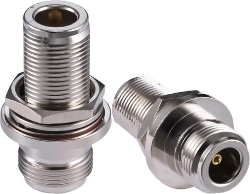 2PCS N Female Bulkhead Connector Adapter N Type Female to N Type Female Bulkhead Coax Cable Adapter 50 Ohm for CB Radio WiFi Antenna in Kuwait