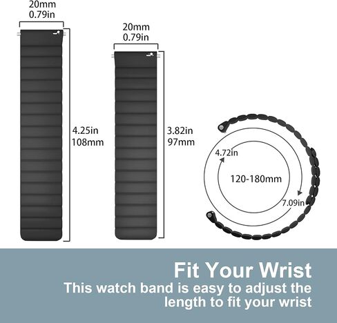 Watch Band, Magnetic Smartwatch Bands, Silicone Strap Quick Release 20mm Smartwatch Straps for Women Men Watch Strap with Spring Bar for Gear S2 Classic Galaxy Watch Active Fenix 5S Plus S40 S40-GOLG in Saudi Arabia