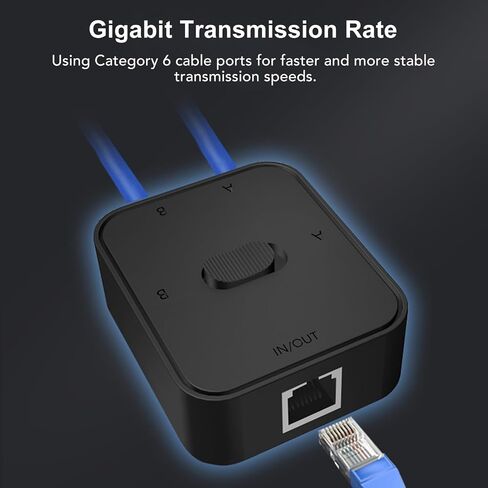 محول شبكة جيجابت بمنفذين، صندوق اختيار مقسم RJ45 CAT6 ثنائي الاتجاه مع USB لجهاز توجيه مضيف الكمبيوتر in Saudi Arabia