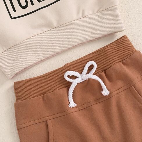 عيد الشكر طفل رضيع ملابس مام أبي ليتل تركيا Crewneck البلوز القمم Sweatpants مجموعة 2 قطعة الزي in Kuwait