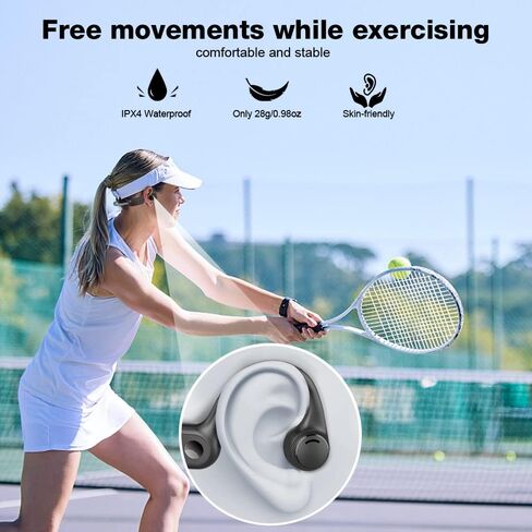 Bone Conduction Headphones with Noise-Canceling MIC, Bluetooth Waterproof Sport Headphones, Open Ear Stereo Headphones up to 8H Playtime, Wireless Headset for Running, Green in Saudi Arabia