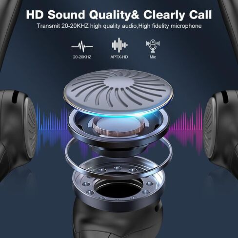 سماعات رأس توصيل عظمي مع ميكروفون مانع للضوضاء، سماعات رأس رياضية بلوتوث مقاومة للماء، سماعات رأس ستيريو مفتوحة الأذن تصل إلى 8 ساعات وقت تشغيل، سماعة رأس لاسلكية للجري، أخضر in Kuwait