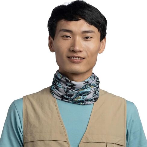 BUFF One Size CoolNet UV+ Multifunctional Headwear and Face Mask, Fishing and Hunting Designs, Tjohnson Circling Trout Brown, Adult Size in Kuwait