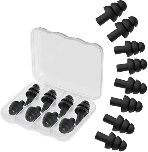 سدادات أذن للنوم، سدادة أذن عازلة للضوضاء للسباحة أثناء النوم، 4 أزواج سدادات أذن من السيليكون (وردي). in Kuwait