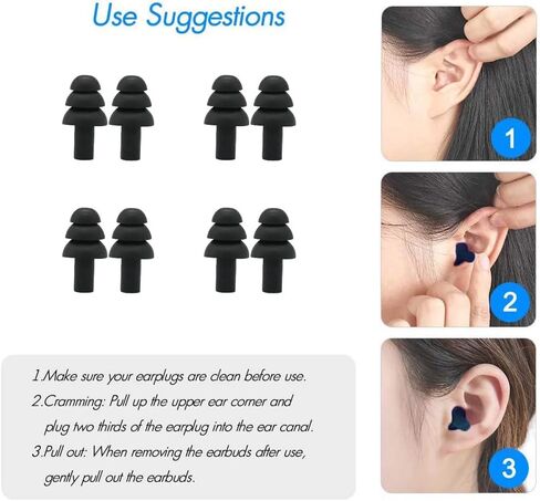 سدادات أذن للنوم، سدادة أذن عازلة للضوضاء للسباحة أثناء النوم، 4 أزواج سدادات أذن من السيليكون (وردي). in Kuwait