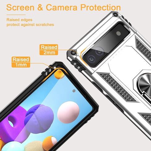 حافظة لهاتف Google Pixel 6a مع واقي شاشة من الزجاج المقوى [عبوة من قطعتين]، غطاء هاتف واقٍ مقاوم للصدمات من الدرجة العسكرية مع مسند مغناطيسي حلقي لهاتف Pixel 6a، أزرق in Saudi Arabia