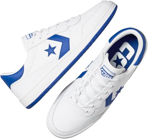 Converse Fastbreak Pro Leather Low (أبيض أسود) - A10201C (أبيض/أزرق/أبيض، نظام مقاسات الأحذية الأمريكية، للبالغين، للرجال، رقمي، متوسط، 9.5) in Kuwait