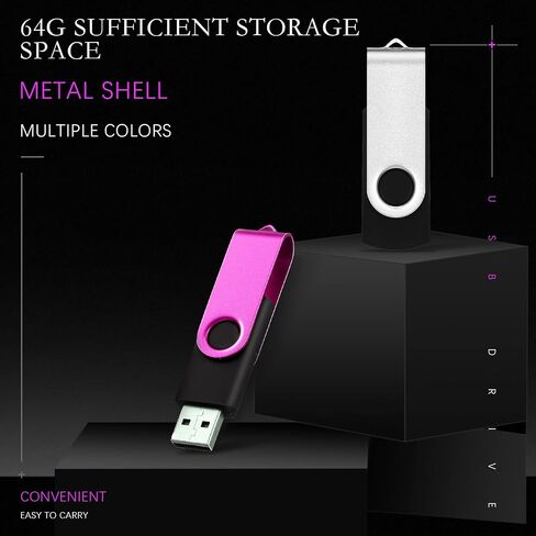 10 Pack Flash Drives with Lanyards, Key Tags and Storage Case Metal USB 2.0 Thumb Bulk Swivel Memory Colorful Portable Keychain Zip for Data (32GB) in Kuwait