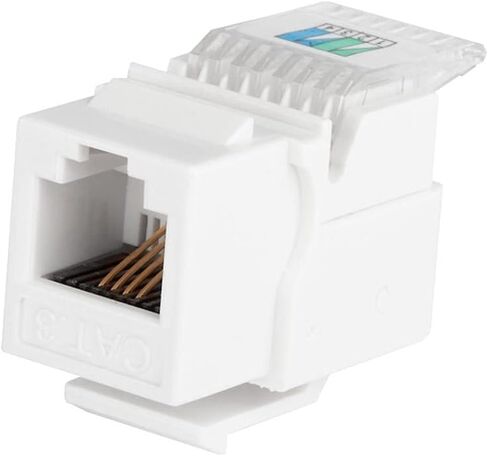 مقبس حجر الزاوية Monoprice RJ11 بدون أدوات 180 درجة - للسلك الصلب 22-26AWG، أبيض in Saudi Arabia