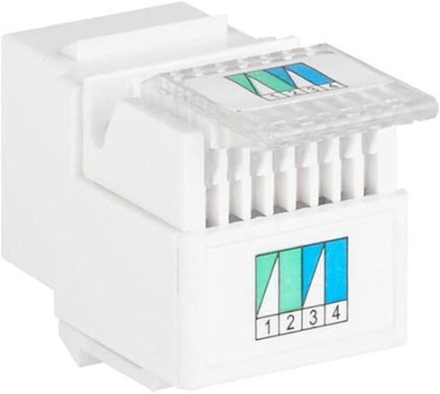 مقبس حجر الزاوية Monoprice RJ11 بدون أدوات 180 درجة - للسلك الصلب 22-26AWG، أبيض in Saudi Arabia