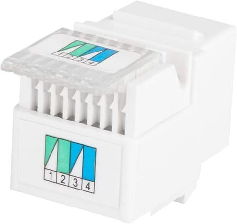 مقبس حجر الزاوية Monoprice RJ11 بدون أدوات 180 درجة - للسلك الصلب 22-26AWG، أبيض in Saudi Arabia