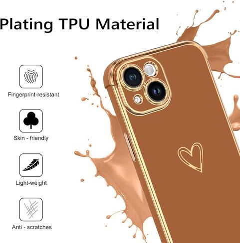 BENTOBEN Compatible with iPhone 15 Case, Phone Case iPhone 15, Cute Heart Pattern Slim Fit Thin Soft Flexible Shockproof TPU Bumper Non-Slip Lightweight Women Girl Protective Cover, Black in Saudi Arabia