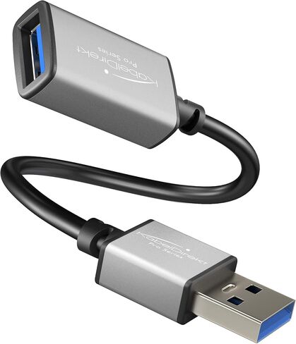 KabelDirekt – USB A 3.0 Extension Cable – 6 inches x2 – (Connect USB A to Socket USB A, Suitable for All USB A Ports, Black, Space Gray) – Pro Series in Saudi Arabia