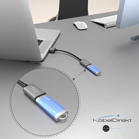 KabelDirekt – USB A 3.0 Extension Cable – 6 inches x2 – (Connect USB A to Socket USB A, Suitable for All USB A Ports, Black, Space Gray) – Pro Series in Saudi Arabia