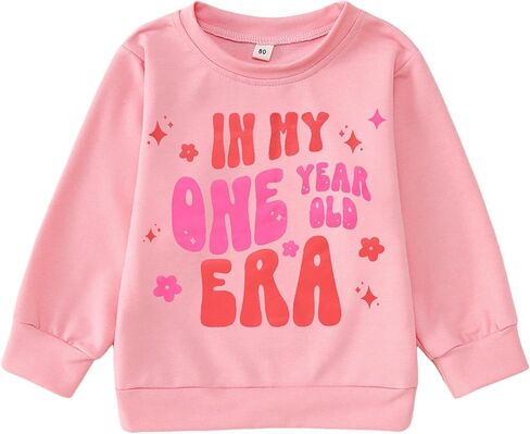 Baby Girls First Birthday Outfit 1st Birthday Sweatshirt In My One Year Old Era Shirt Bday Party Pullover Tops 1t in Saudi Arabia