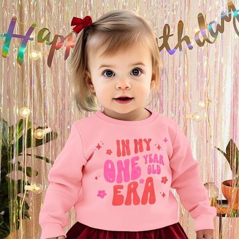 Baby Girls First Birthday Outfit 1st Birthday Sweatshirt In My One Year Old Era Shirt Bday Party Pullover Tops 1t in Saudi Arabia