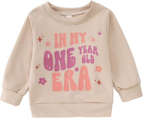 Baby Girls First Birthday Outfit 1st Birthday Sweatshirt In My One Year Old Era Shirt Bday Party Pullover Tops 1t in Saudi Arabia