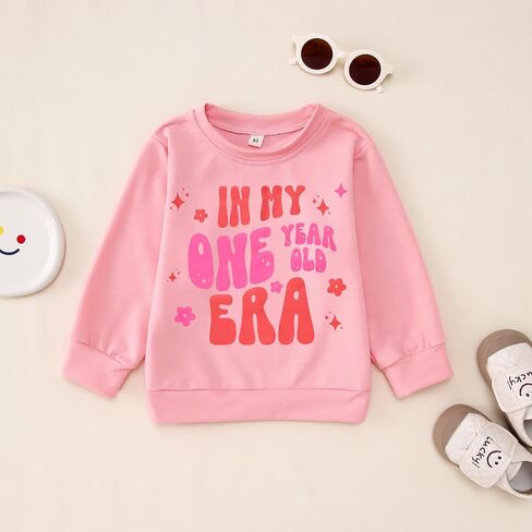 Baby Girls First Birthday Outfit 1st Birthday Sweatshirt In My One Year Old Era Shirt Bday Party Pullover Tops 1t in Saudi Arabia