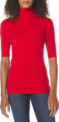 Norma Kamali Women's Slim Fit Short Sleeve Turtle Top in Saudi Arabia