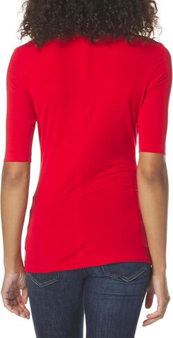 Norma Kamali Women's Slim Fit Short Sleeve Turtle Top in Saudi Arabia