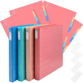 مجموعة مجلدات Yoobi مقاس 1 بوصة و8 علامات تبويب - 4 مجموعات من المجلدات ذات 3 حلقات مع جيبين، 4 مجموعات من علامات تبويب منظم المجلدات مع ملصقات لاصقة فارغة - مثالية للمدرسة أو المكتب، المجلدات تحمل ما يصل إلى 275 ورقة in Kuwait