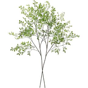 CEWOR Artificial Plants Faux Greenery 4pcs Branches for Vase, 43.3 Inch Green Nandina Long Steams for Tall Vase, Fake Plants Spring Steams for Wedding Garden Office Home Décor