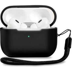 Case Compatible with AirPods Pro 2nd Generation Case Cover 2022, Soft Silicone Case Protective Cover for Women Men Shockproof Case Skin Compatible with Airpods Pro 2 Charging Case (Black)