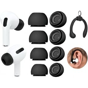 M-1【4pairs】Ear Hooks Compatible with AirPods Pro 2 & 1, AirPods 3 & 2 & 1, Airpod Ear Hook, Anti-Slip Comfortable Fit, Unique Left & Right Hook, 4colour, Earbuds Accessories. (4 color Set4)