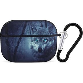 Forest Black Snowfall Cold Galaxy Wolf Pattern Compatible with Airpods Pro Case Cover with Keychain Headphone Cover Unisex Shockproof Protective Wireless Charging Headset Accessories