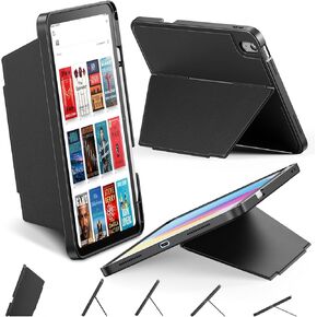 حافظة INFILAND لجهاز iPad الجيل العاشر (10.9 بوصة) مع حامل أقلام وحامل مرن - دعم رأسي وأفقي، حافظة واقية متينة رفيعة لجهاز Apple iPad الجيل العاشر، أسود in Kuwait