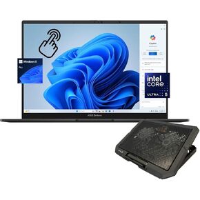 ASUS Zenbook 14 OLED Laptop, 14" WUXGA 500 nits Touchscreen, 14-Cores Ultra 5-125H (Beats i7-1355U), 8GB LPDDR5 RAM, 256GB PCIe 4.0 SSD, Backlit, Thunderbolt, HDMI 2.1, PDG Cooling Pad, Win 11 Pro
