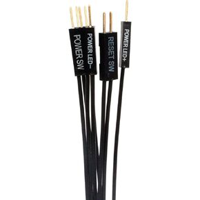 NOYITO مجموعة كابل تمديد اللوحة الأم 22AWG كابل مطلي بالفضة مطلي بالذهب قابس الطاقة SW الطاقة LED HDD LED إعادة تعيين SW أربعة أنواع كابل تمديد للكمبيوتر الشخصي DIY (0.3 متر، أسود)