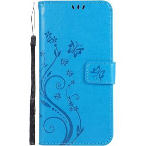 for Samsung Galaxy S22 Plus Wallet Case for Women,Samsung 22 Plus Phone Case with Card Holder Leather Shockproof Cover Samsung Galaxy S22 Plus 5G 6.6 Inch (Floral-Red)