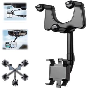 Rearview Mirror Phone Holder for Car, 360°Car Rearview Mirror Phone Holder, Porta Telefono para Carro,Porta Celular para Carro, para Poner El Celular En El Carro
