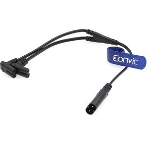 Eonvic IEC320 C8 Male to 2X C7 Female Y Splitter AC Power Cord 125V 10A 1 in 2 Out AC Converter Polarized Power Cable for LED TV Monitor 30CM (White Cable)