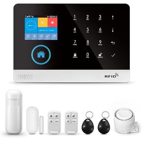 PG103 Home Security Alarm System,4G Alarm 8-Pieces-kit System with Phone APP Alert，Door/Window Sensor, Siren,Compatible with Alexa,NO Monthly Fees